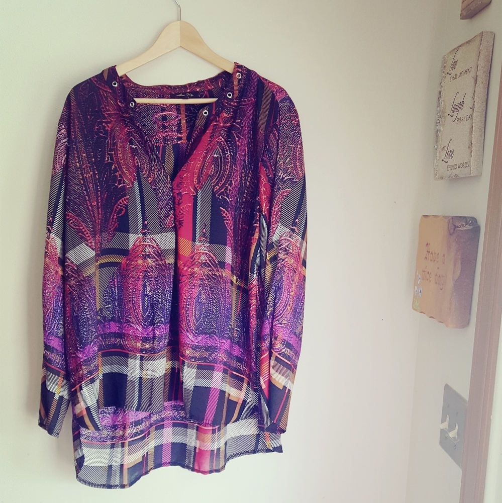 NWOT Melissa Page Boho Paisley Blouse